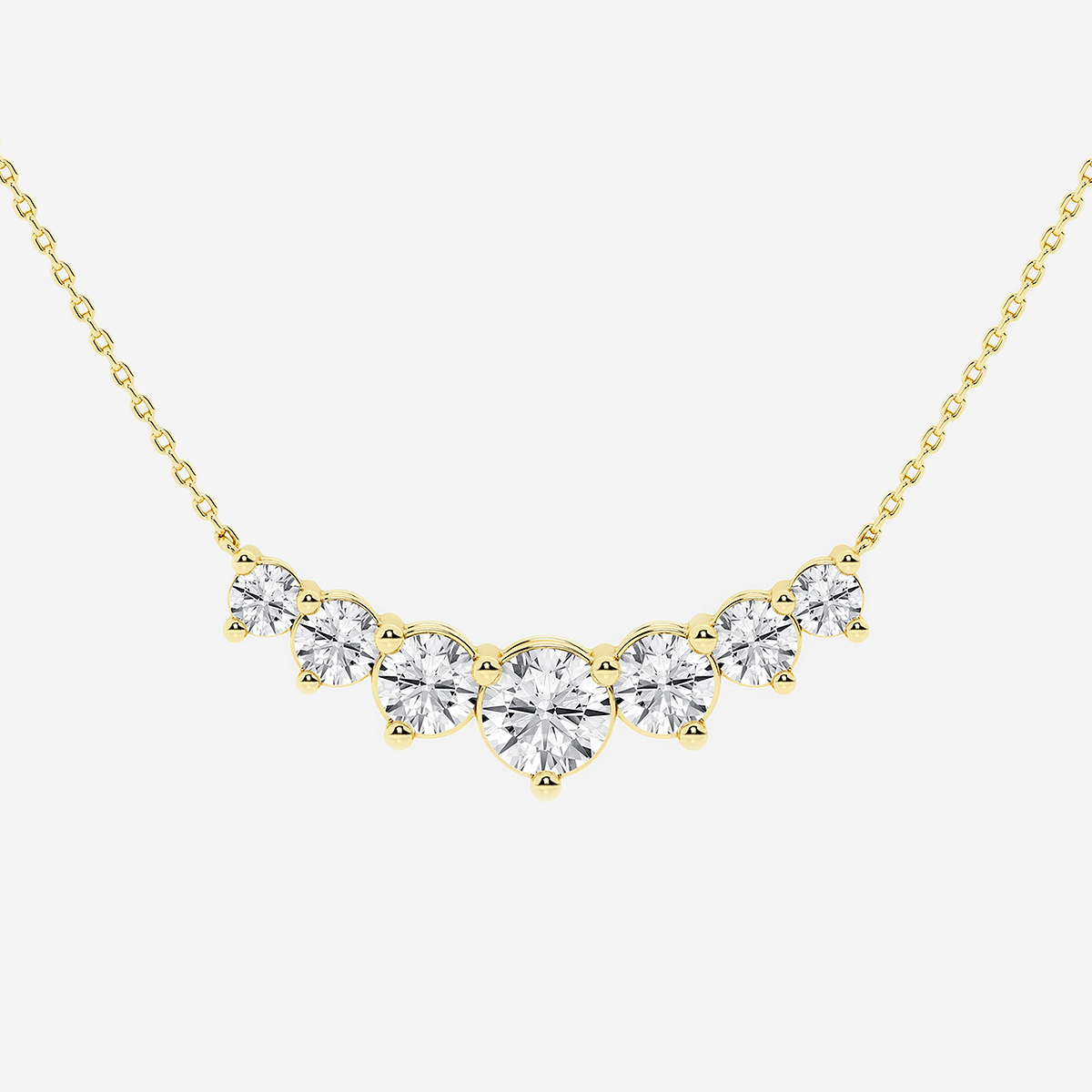 Additional Image 1 for  3 ctw Round Lab Grown Diamond Seven Stone Demi Eternity Necklace